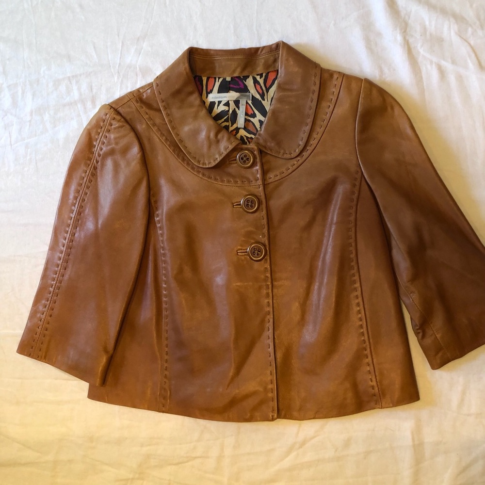 Brown leather jacket